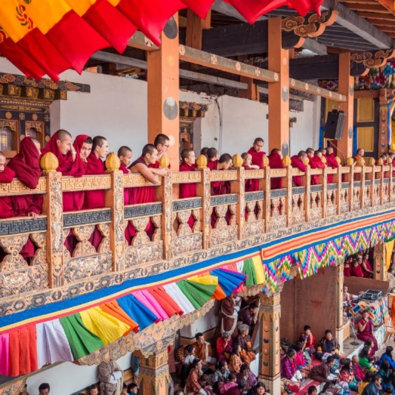 Punakha-Tshechu-monks-watch